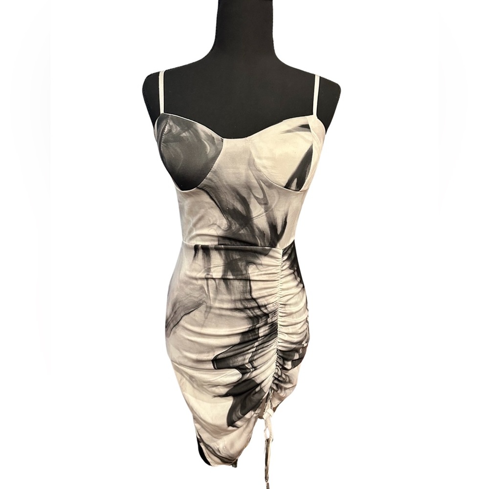 Black and white floral dress